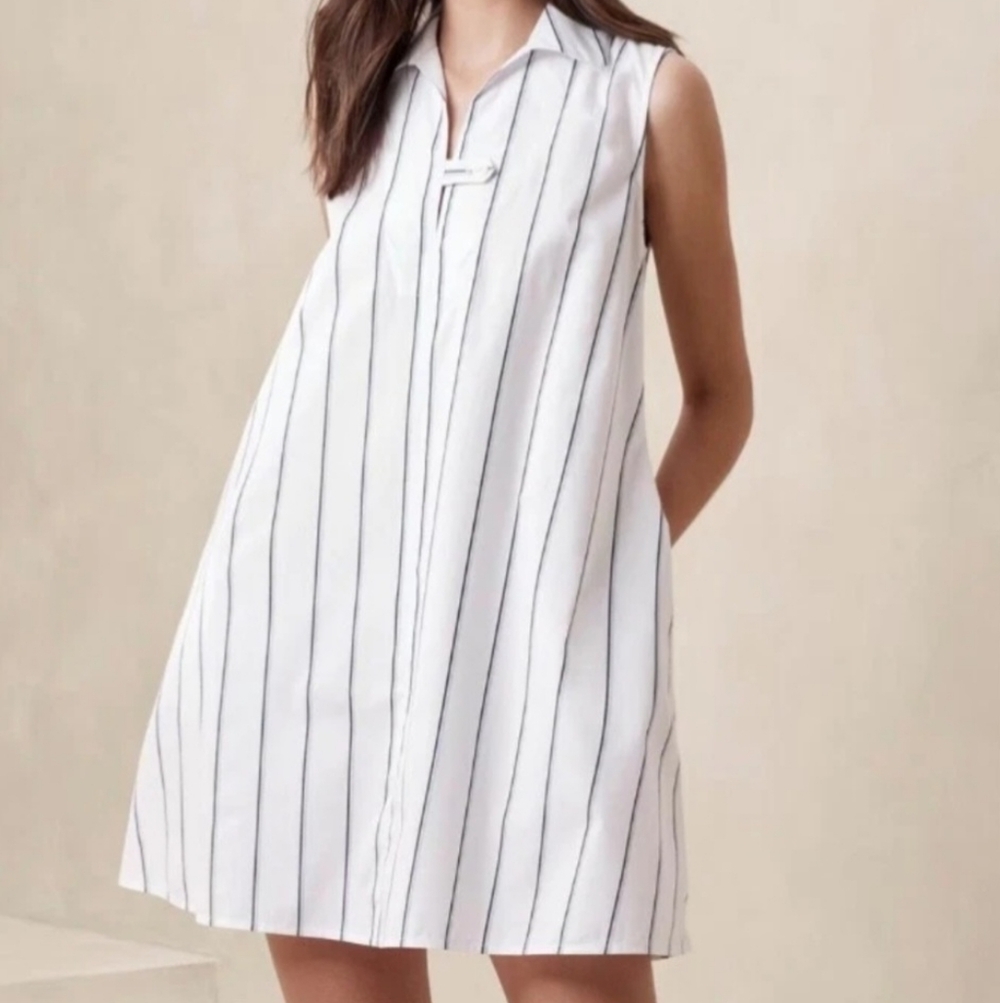 Banana Republic Poppin Mini Dress White/Yellow Cotton Woman Sz S SOLD OUT